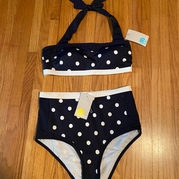 Boden Other - Boden Dark Blue and White Polka Dot Bikini